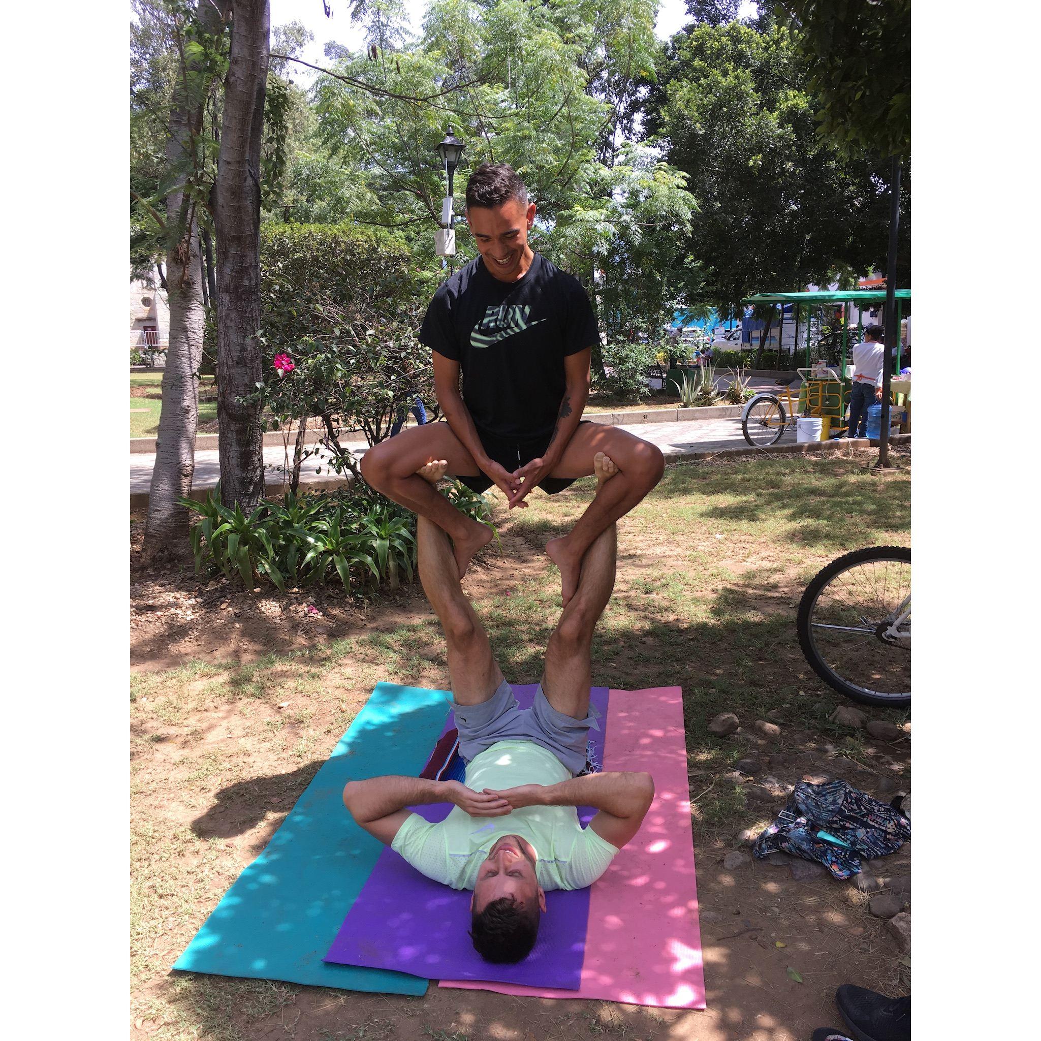 Acroyoga class in Oaxaca City