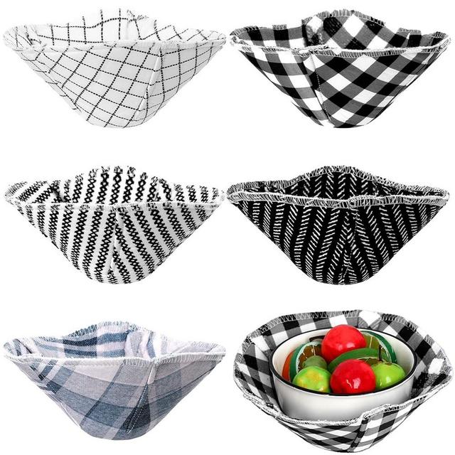 Microwave Bowl Holders Set of 5, Microwave Safe Hot Bowl Holder Multipurpose Heat Resistant Fruit Geometric Pattern Bowl Pot Holder Polyester Sponge Bowl Pads Plate Dish Pads for Soup Bowl (Geometric)