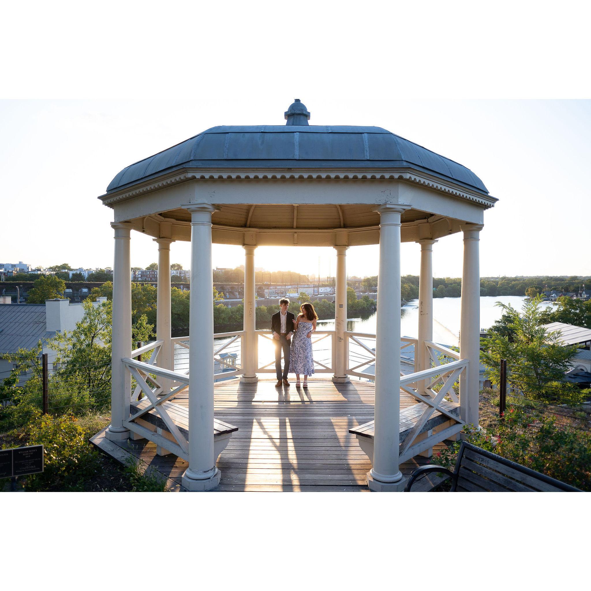 us, back where we actually got engaged, minus the puffer vest