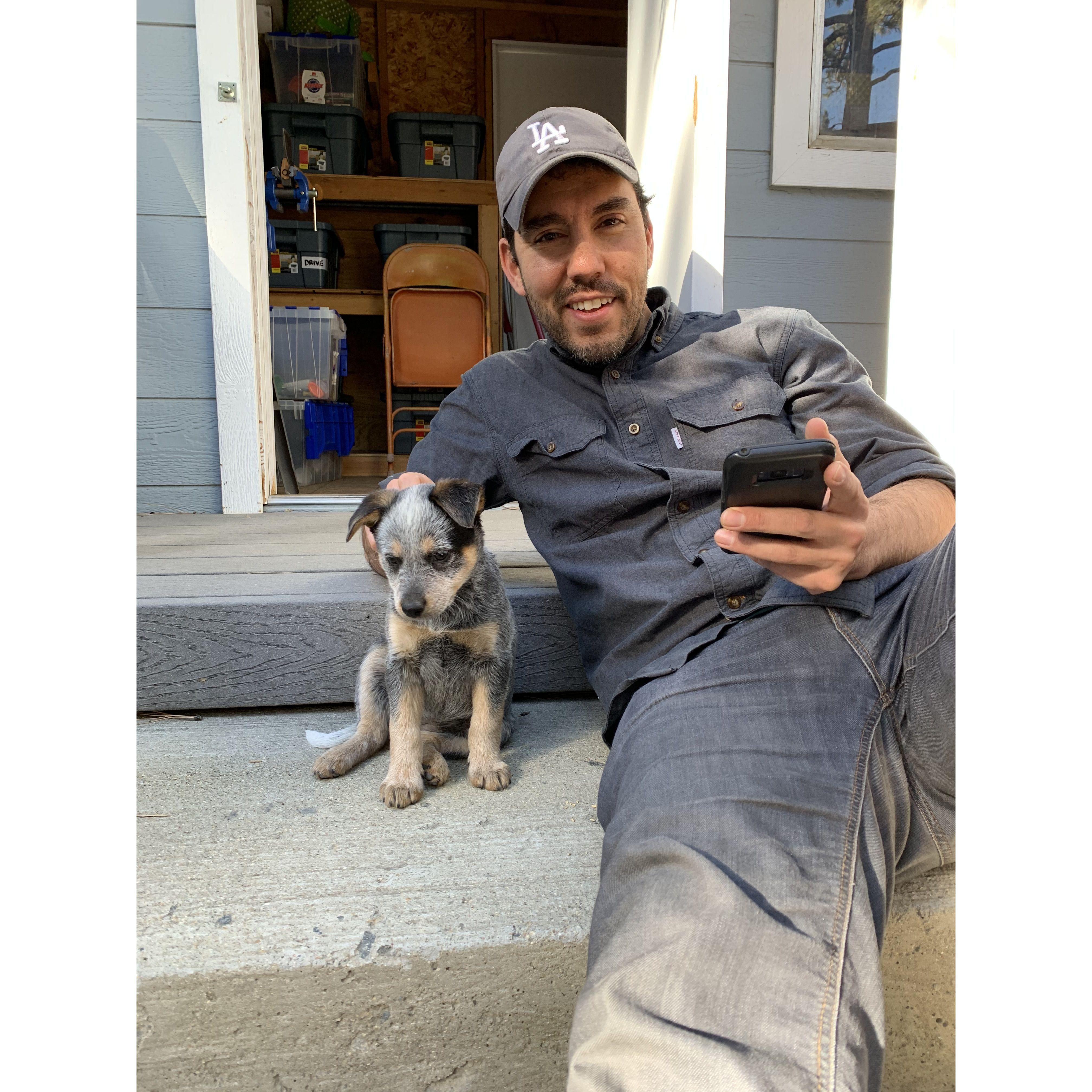 With baby Emma in Big Bear- Feb 2021. (Emma was just 2.5 months old)