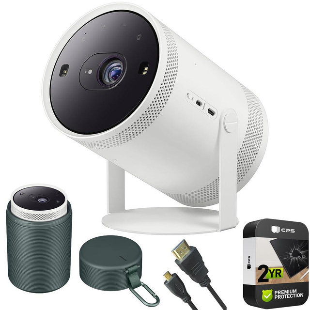 Samsung SP-LFF3CLAXXZA The Freestyle Projector 2nd Gen with Gaming Hub Bundle Included The Freestyle Projector Carrying Case + 6 Feet Micro-HDMI to HDMI A/V Cable + 2 Year CPS Enhanced Protection Pack