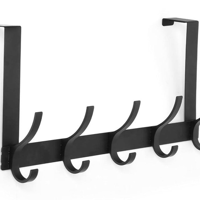 Optish Over The Door Hooks, Door Hanger Hooks, Over The Door Towel Racks for Bathroom with 10 Coat Hooks for Hanging Clothes Coats Towels, Fits 1-3/4" Thick Door
