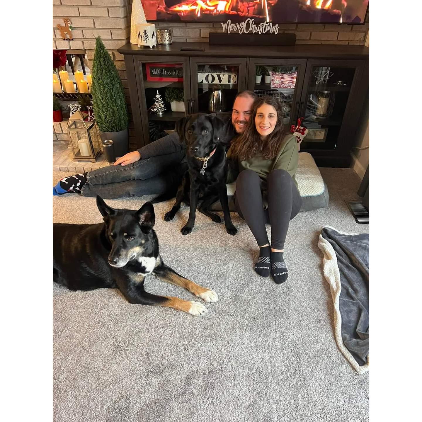 Matthew and Virginia with their pups Pete and Tony