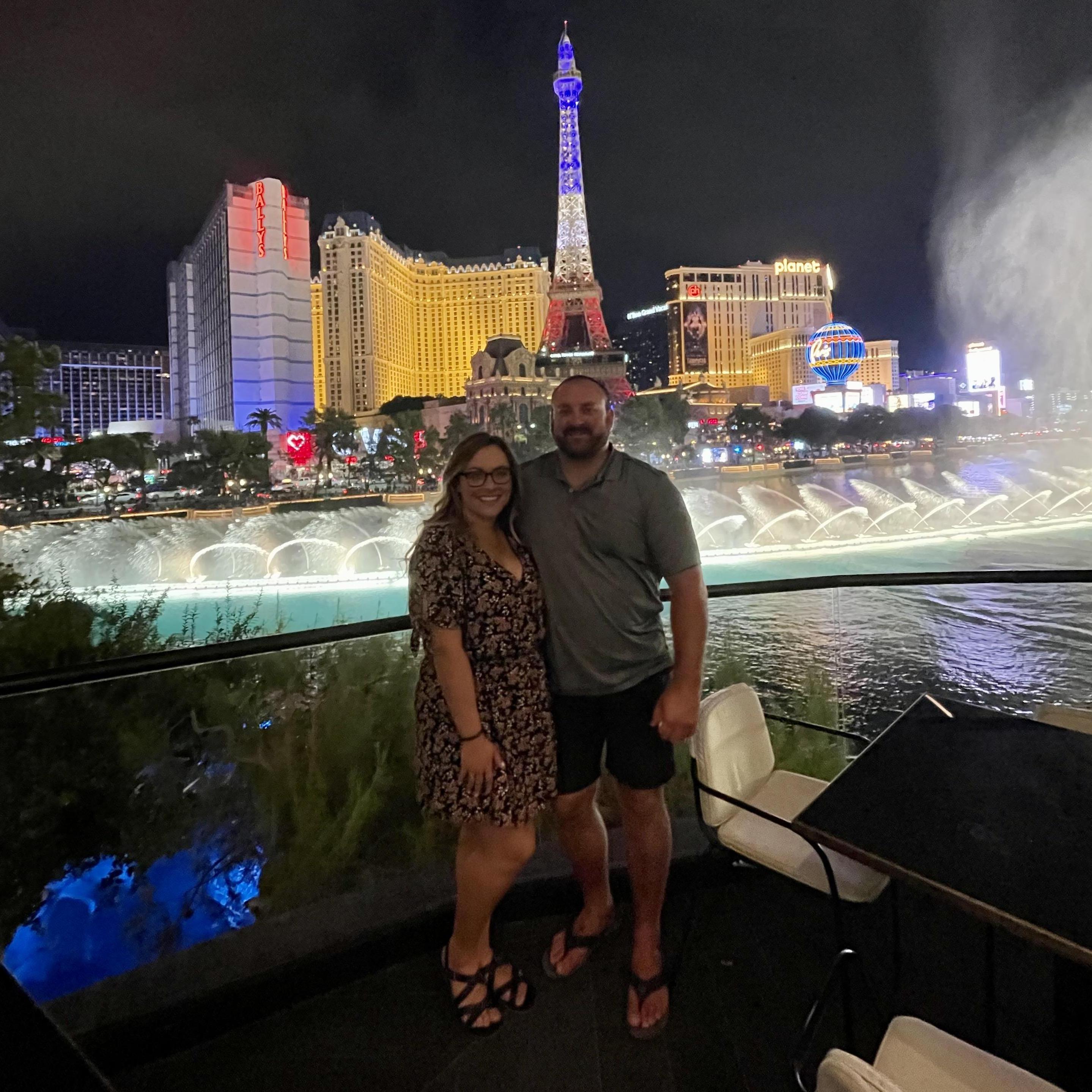 Dinner at Sprago right next to the Bellagio fountains in Las Vegas.