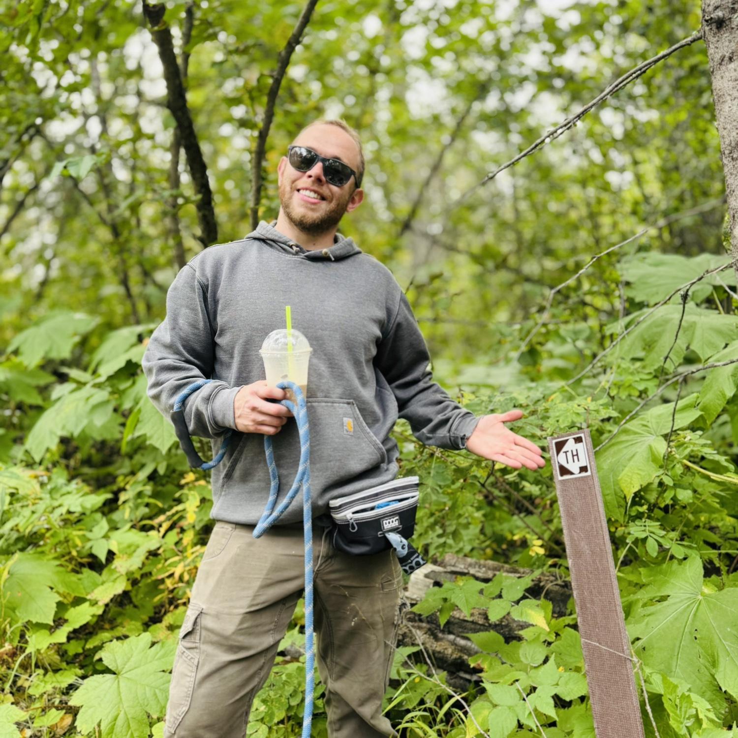 While walking the trails at the Matanuska River Campground we found this gem, just had to get a photo next to it - August 2025