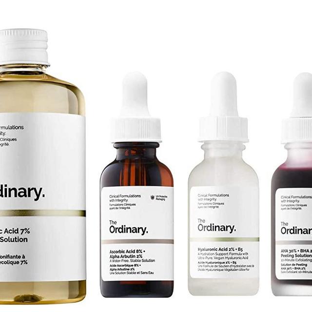 The Ordinary 4 Pieces Face Serum Set! Included: Glycolic Acid Serum, Vitamin C Serum, AHA Serum and Hyaluronic Acid Serum! Brightening, Hydrating, Exfoliating and Anti Aging Face Serums!