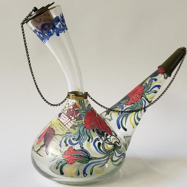Vintage Vidriera Catalana Spanish Hand Painted Porron