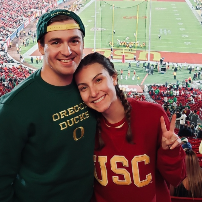 Julia's first and last football game. A sad day for USC football.