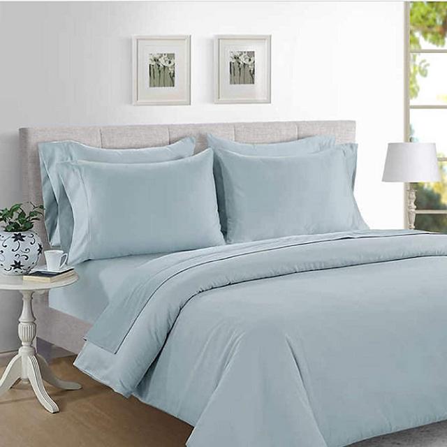 Hotel Signature Sateen 800 Thread Count Supima Cotton Sheet Set (Pearl Blue, King)