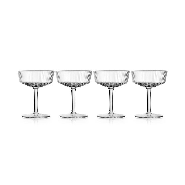 Godinger Sullivan Street Fluted Coupe Glasses, Set of 4