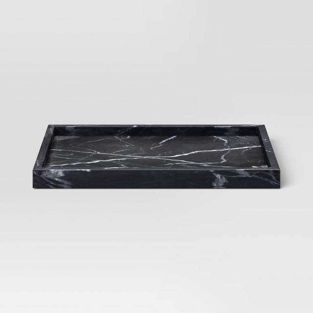 Marble Rectangle Tray Black - Threshold™
