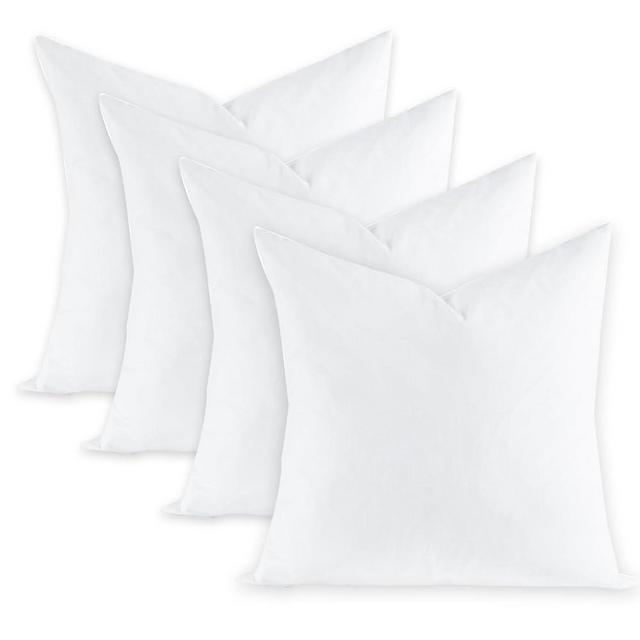 Swandream Feather Throw Pillow Inserts Set of 4, Soft Fluffy Square 26 x 26 Inches Decorative Pillow Insert, Down Alternative and Feather Filled Euro Pillows