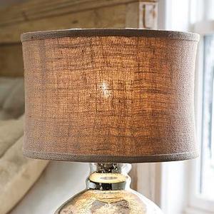 Burlap Flared Drum Lamp Shade, Medium, Natural