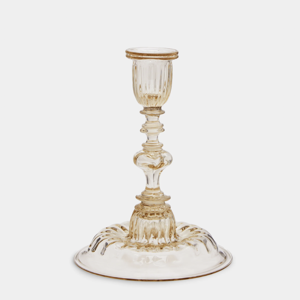 Hand-Blown Glass Small Candlestick