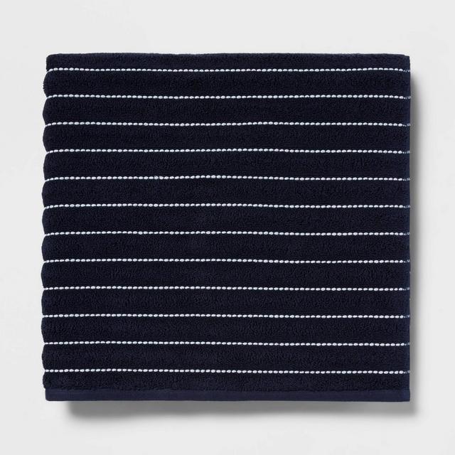 Performance Plus Oversized Bath Towel Navy Striped - Threshold™