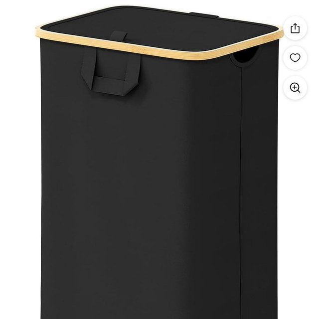 SpaceAid 110L Laundry Hamper with Wheels and Lid, Large Tall Clothes Basket Bin, Black