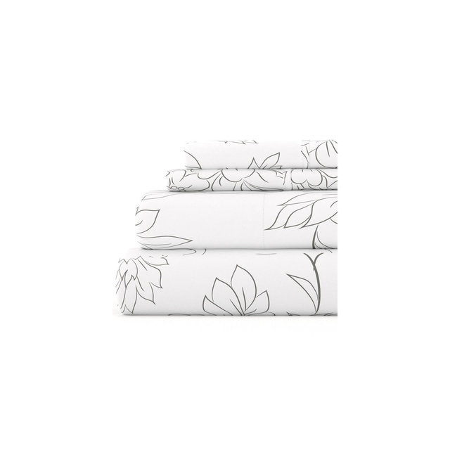 Becky Cameron, Easy Care, Vine Pattern Sheet Set, Queen, Gray