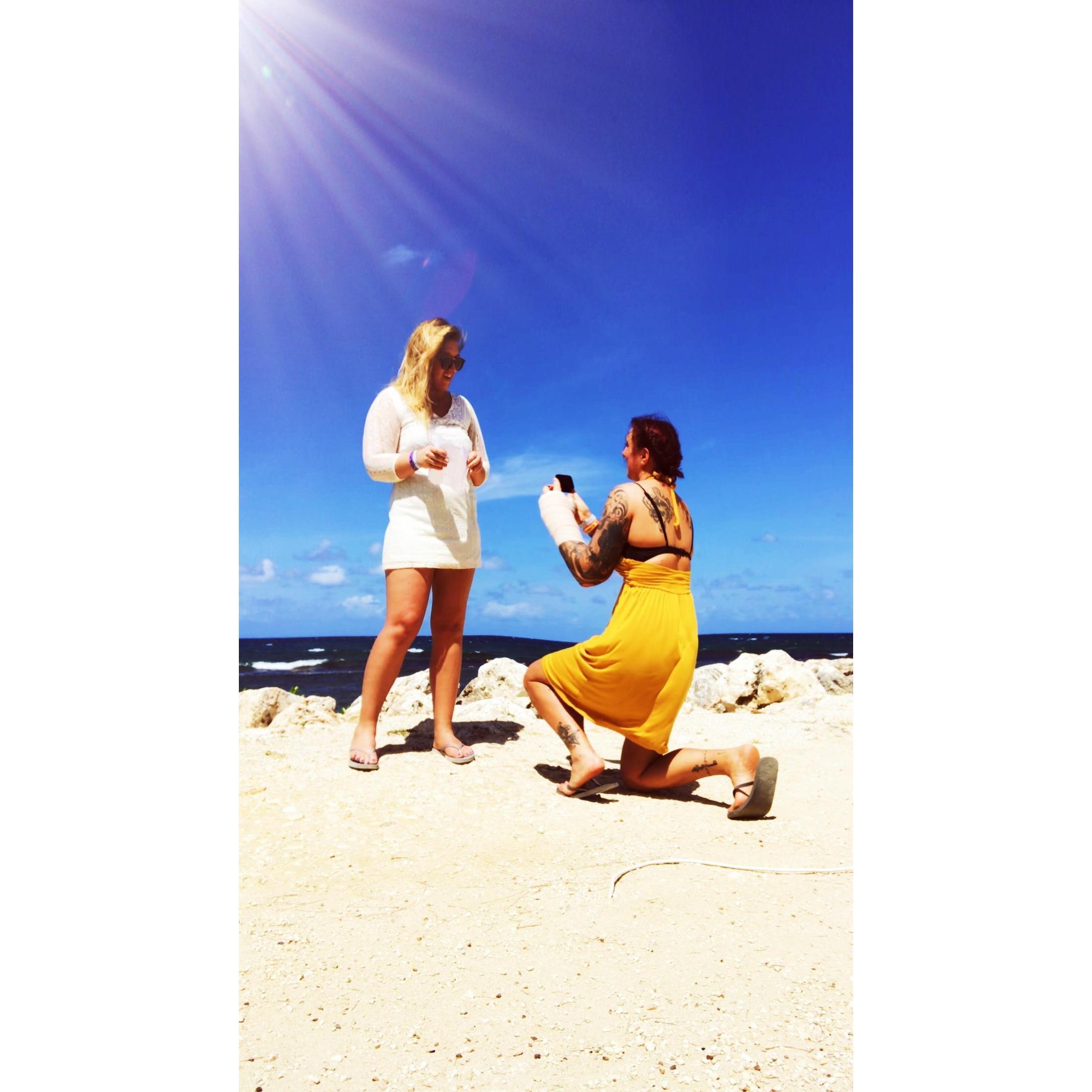 In Jamacia, when she said, "YES!"
