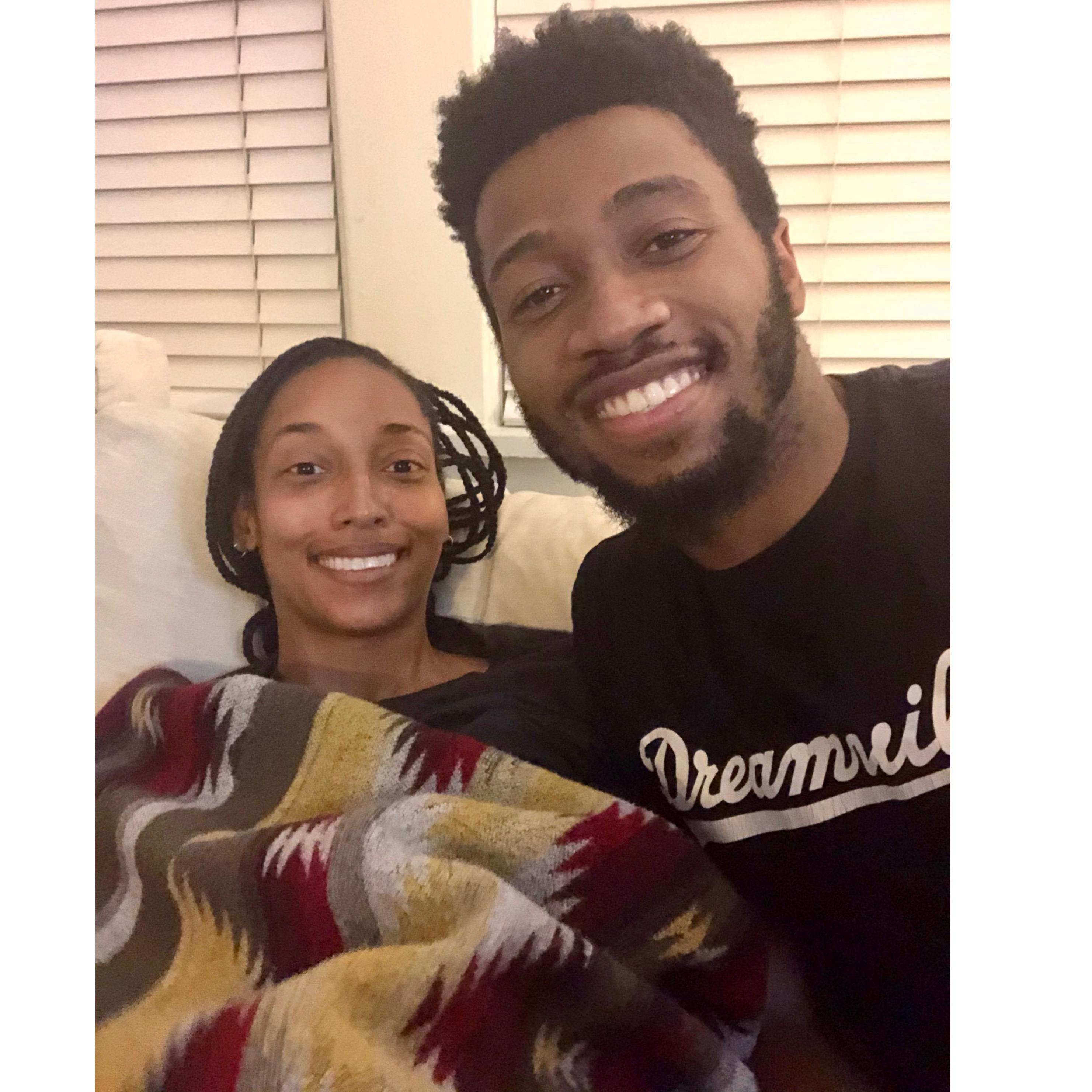 Keith came over to Jasmine's house this day to support her in the loss of her great-grandma.
