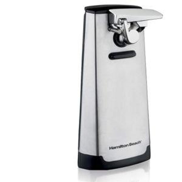Hamilton Beach Extra-Tall Electric Automatic Can Opener with Easy-Clean Detachable Cutting Lever, Cord Storage, Knife Sharpener, Brushed Stainless Steel (76700)