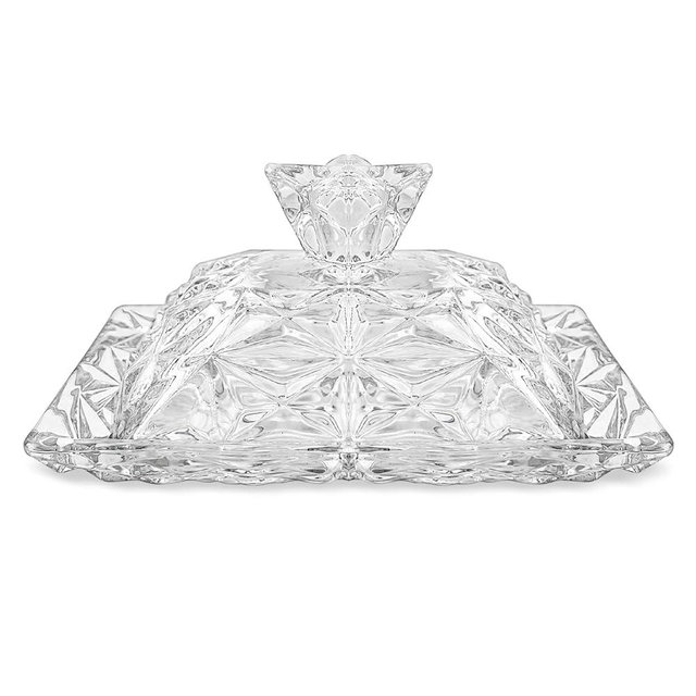 Butter Keeper Crock with Lid, Glass Butter Dish for Dust-proof and Freshness Preservation, Suitable for Home Kitchens and Restaurants, Transparent, Easy to Clean