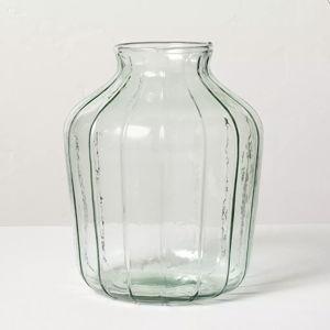 9.5" Ribbed Glass Decorative Flower Vase - Hearth & Hand™ with Magnolia
