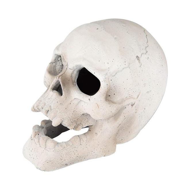 Stanbroil Fire Pits 9" Imitated Human Skull Decoration for Indoors Outdoors Campfire, Fireplace, Halloween Party Decor, 1 Pack - Patent Pending White