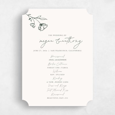 Beige Ticket Wedding Program - Varnell