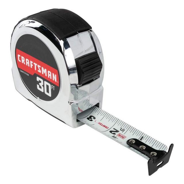 CRAFTSMAN Tape Measure, Chrome Classic, 30-Foot (CMHT37330S)