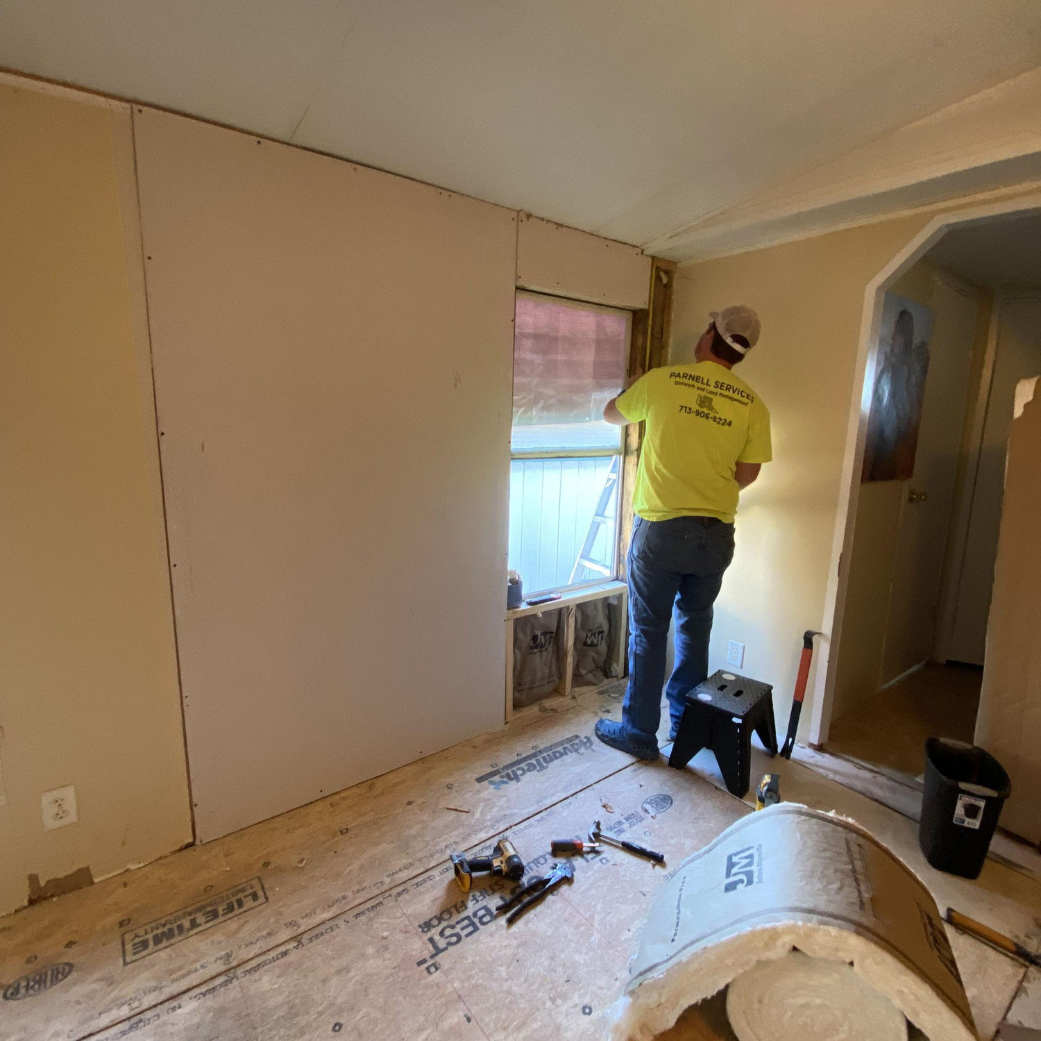 Janae lived in an old trailer house in college. Parnell Services was put to work!
