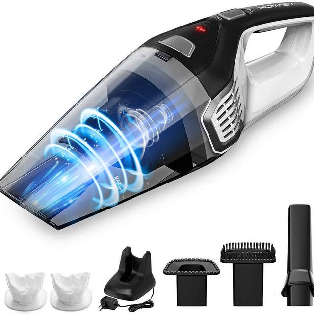 Homasy Portable Handheld Vacuum Cleaner Cordless, Powerful Cyclonic Suction Cleaner, Rechargeable 14.8V Lithium with Quick Charge Tech, Wet Dry Vacuum Cleaner for Pet Hair, Dust, Gravel Cleaning