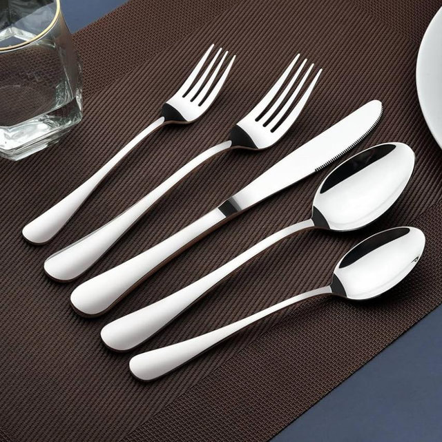 60 Piece Silverware Set for 12, Heavy Duty Stainless Steel Flatware Utensils Cutlery Set Including Steak Knife Fork and Spoon, Dishwasher Safe，Gift Package for Wedding Housewarming
