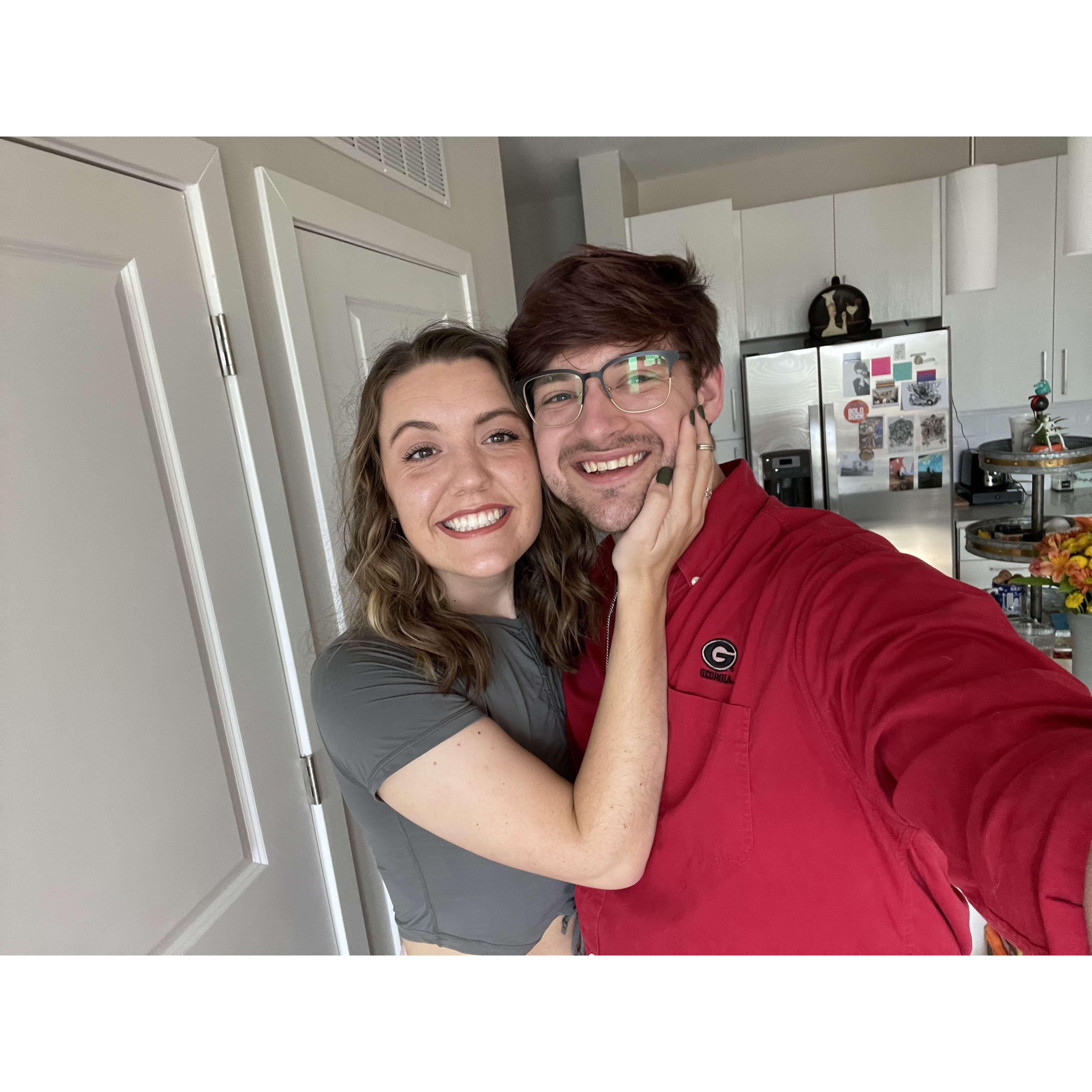 This is one of the first photos we ever took together after moving into our new apartment in Charlotte!