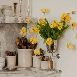 Roan Iris Opal Wall Vessel in Polished Nickel