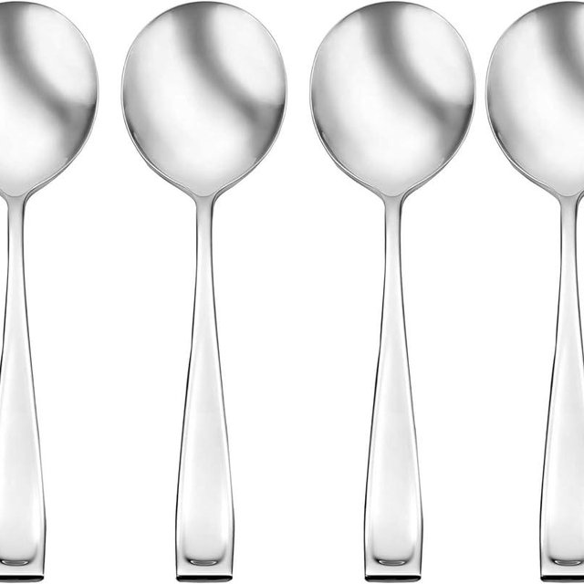 Oneida Moda Fine Flatware Soup, Set Of 4 Spoon, STAINLESS