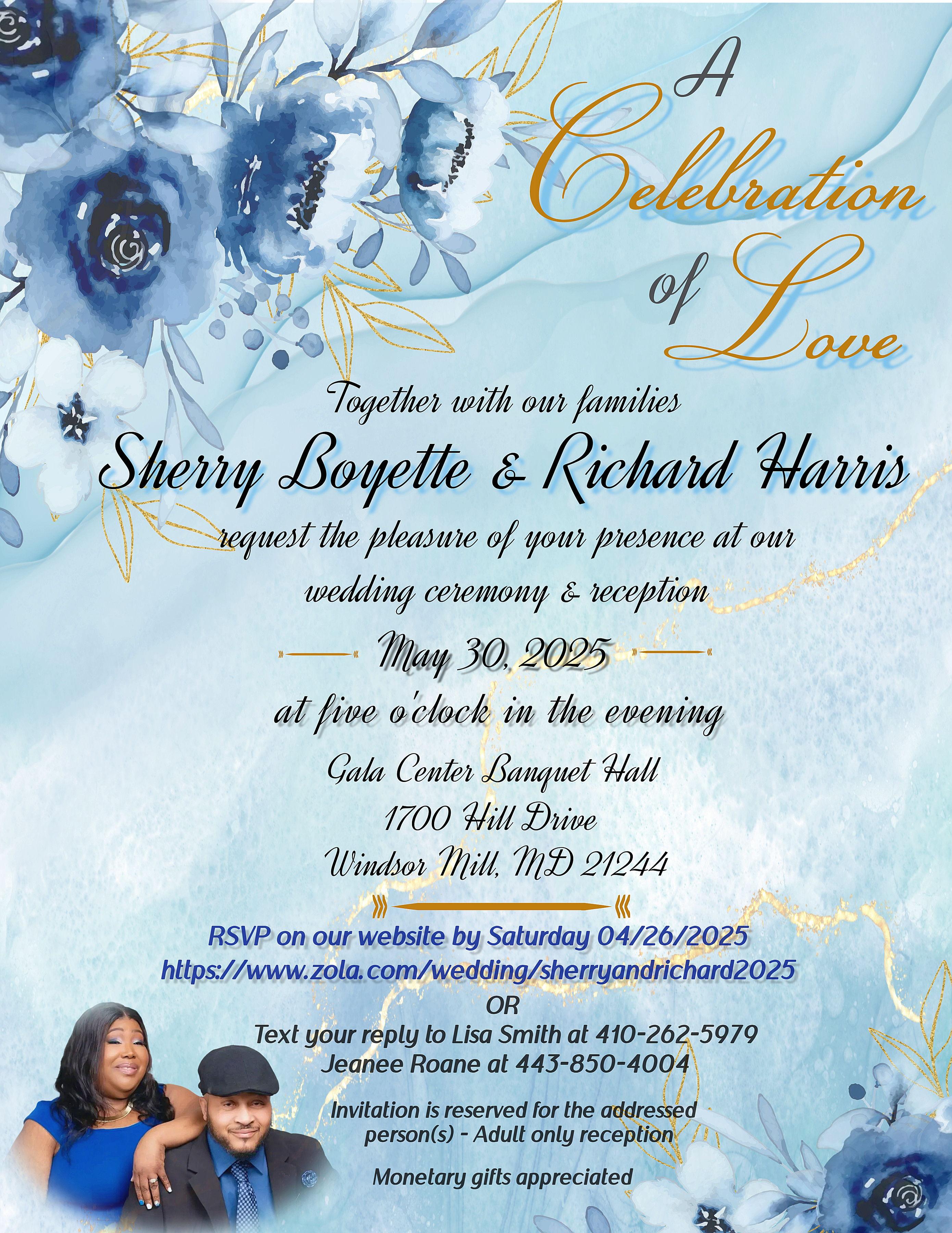 The Wedding Website of Sherry Boyette and Richard Harris