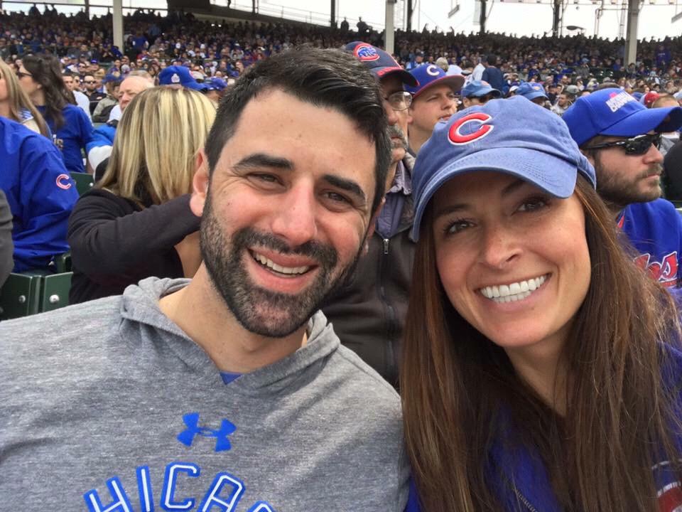 Last Cubs game in the city we met and fell in love