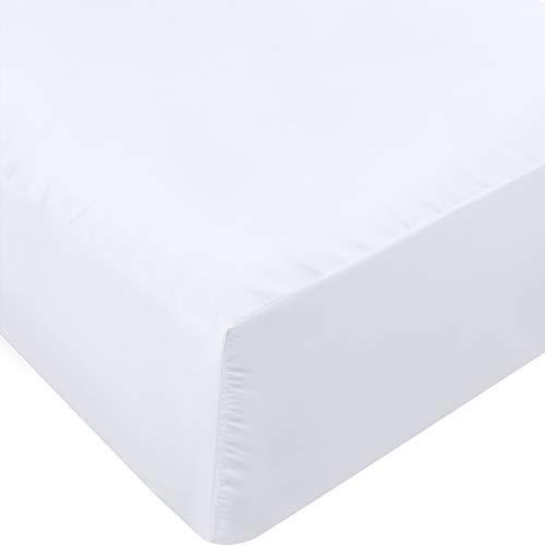 Utopia Bedding Fitted Sheet - Soft Brushed Microfiber - Deep Pockets, Shrinkage and Fade Resistant - Easy Care - 1 Fitted Sheet Only (King, White)