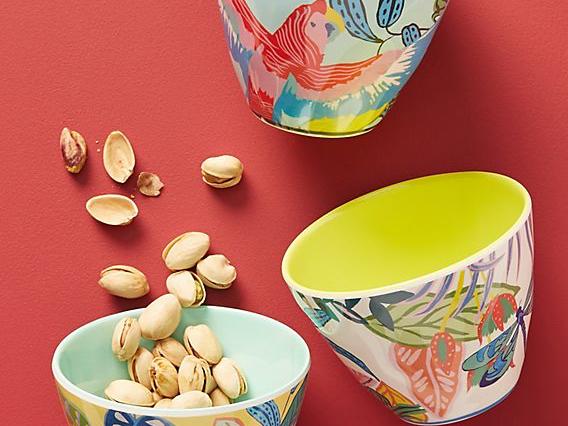 Tropical Melamine Nut Bowls, Set of 3