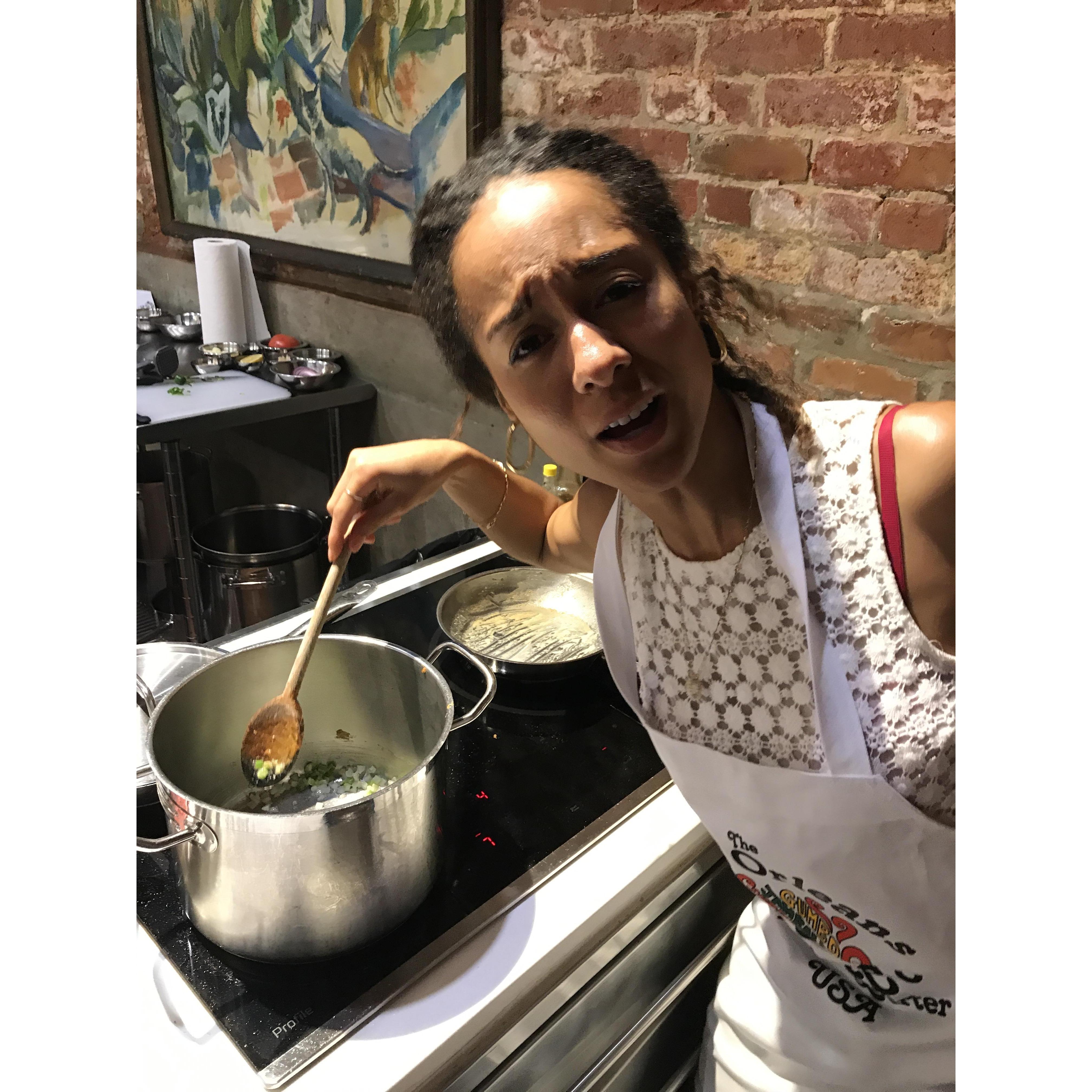 NOLA cooking class, Gator etouffee