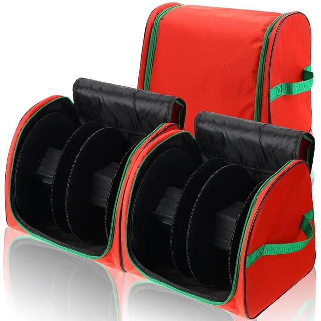 Paterr 3 Pcs Christmas Light Storage Bags Xmas Light Cord Wind up Organizer Multi Purpose Light Storage Holder Bag Christmas Red Light Storage Bag Not Included Storage Wheels for Holiday Festival
