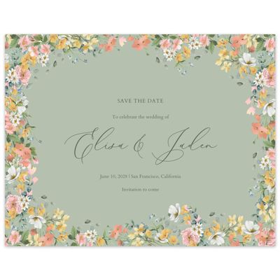 Laurel Green Wedding Digital Save the Date - Pourpier Landscape