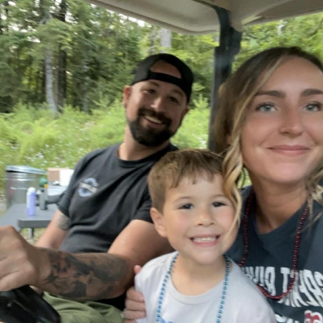 Golf carting around camp