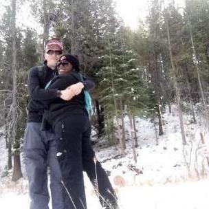 Keeping eachother warm in the snow.