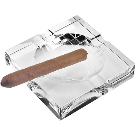 Badash Decor Hand Cut Crystal Cigar Ash Tray 6" x 6" x 1" Excelsior