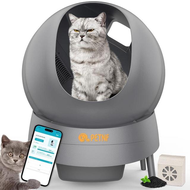 Self Cleaning Cat Litter Box with APP Control,No More Scooping Automatic Cat Litter Box with mmWave Sensor for Multiple Cats,Excellent Odor Removal,57L Extra Large Space,Ultra-Quiet Robot Litter Boxes