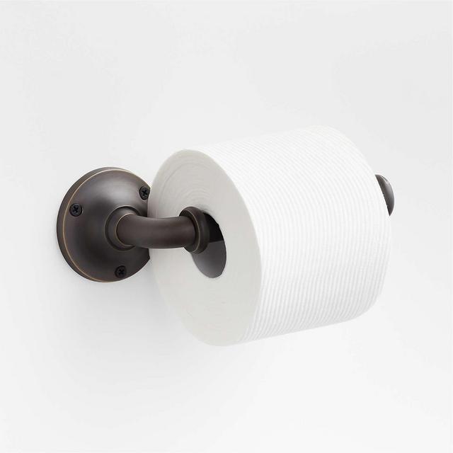 Classic Round Brushed Bronze Wall-Mounted Toilet Paper Holder