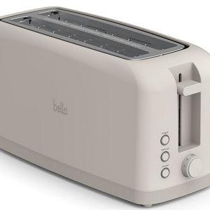 bella 4 Slice Slim Toaster, Fits-anywhere™ Kitchenware, 6 Setting Shade Control with Reheat & Cancel Buttons, Fits Sourdough, 10” Long Slot, Anti Jam & Auto Shutoff, 900 Watt, Oatmilk