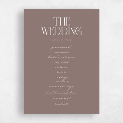 Taupe, Brown Wedding Program - Cleveland
