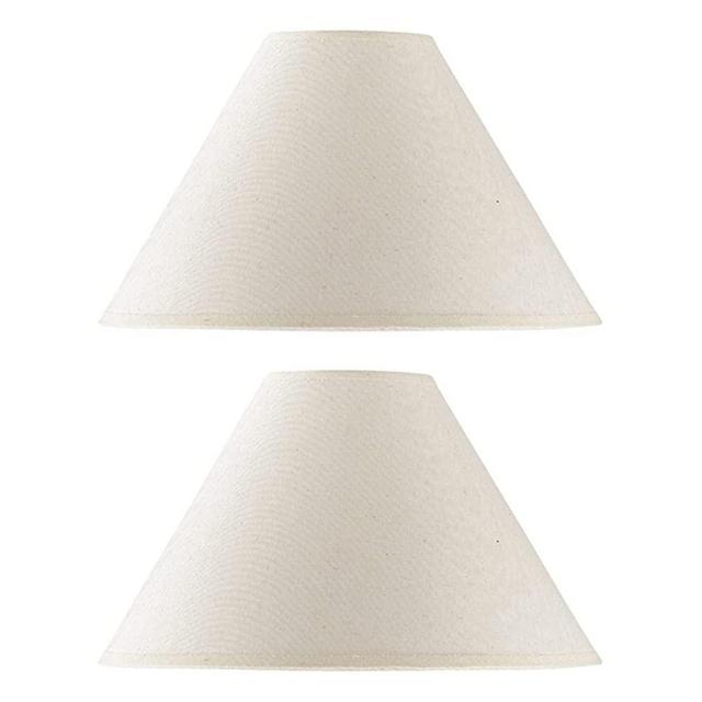Cal Lighting SH-1022-2 8" Hardback Fabric Shade, 2 Pack, Cream